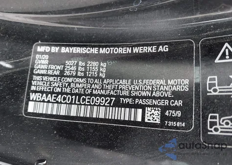 2020 BMW 840I xDrive z USA, uszkodzony, nr VIN WBAAE4C01LCE09927